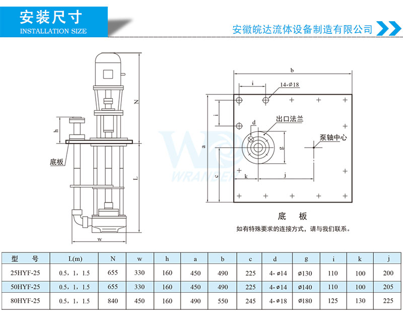 塑料液下泵安装尺寸